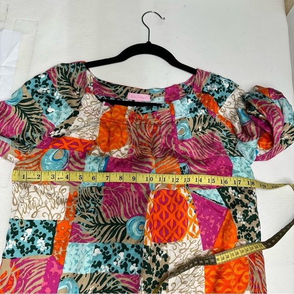 Lilly Pulitzer silk keating Colorful Patchwork Dress size 6 - Picture 4 of 11